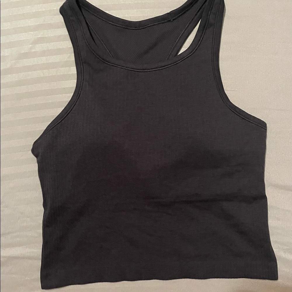 Black Lululemon Ebb To Street Racerback Crop size 6